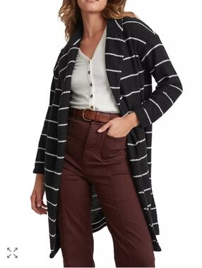 Marine Layer Birdseye Striped Coat Size Medium